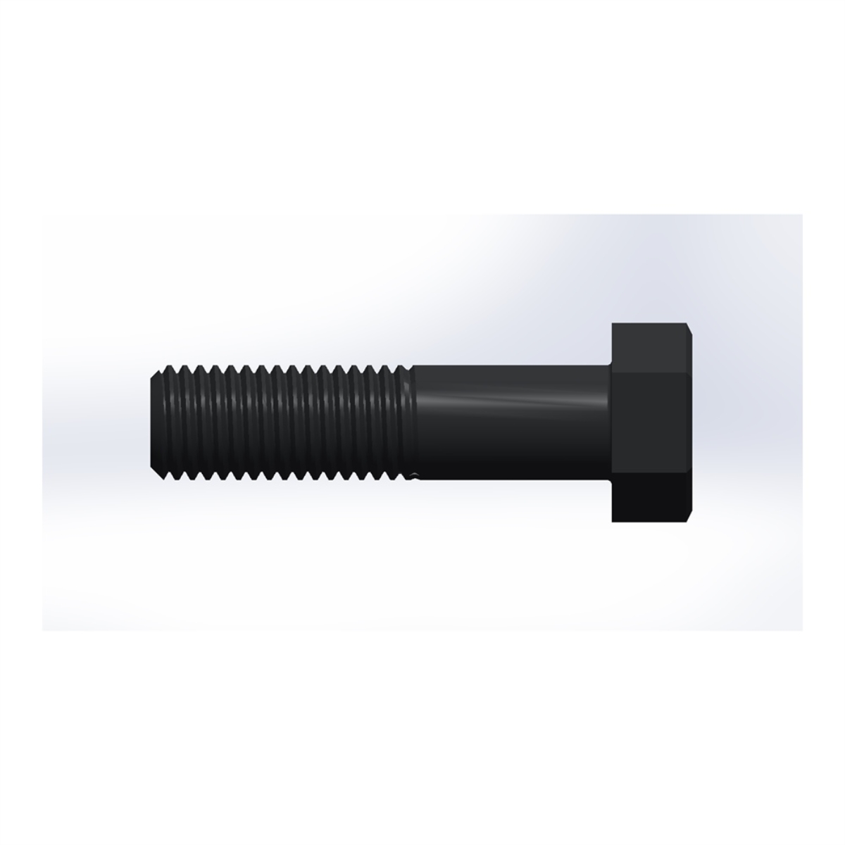 پیچ شش‌گوش ASME B18.2.1 گرید A سایز 3/4 × 3 اینچ، رزوه UNC 10 TPI، ساده - Side view
