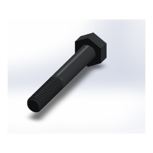 پیچ شش‌گوش ASME B18.2.1 گرید A سایز 1/4 × 1-3/4 اینچ، رزوه UNC 20 TPI، آبکاری روی - Rear view