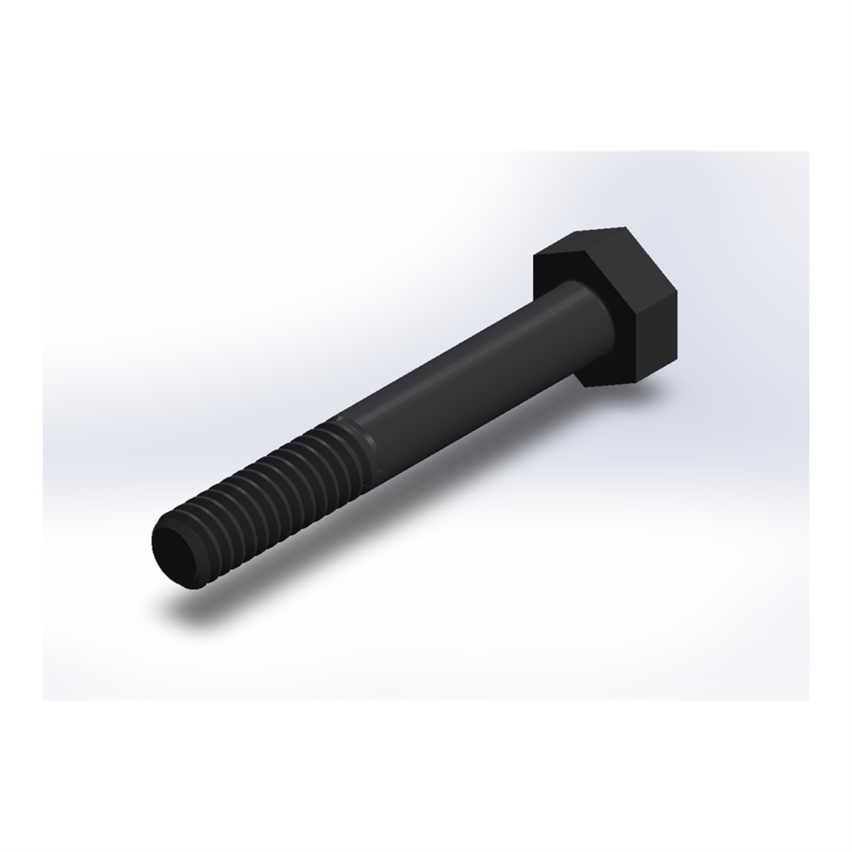 پیچ شش‌گوش ASME B18.2.1 گرید A سایز 1/4 × 1-3/4 اینچ، رزوه UNC 20 TPI، ساده - ISO view