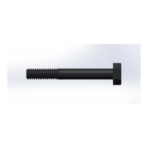 پیچ شش‌گوش ASME B18.2.1 گرید A سایز 1/4 × 2 اینچ، رزوه UNC 20 TPI، ساده - Side view