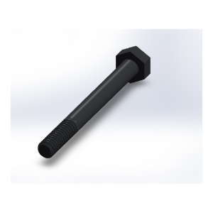 پیچ شش‌گوش ASME B18.2.1 گرید A سایز 1/4 × 2-1/2 اینچ، رزوه UNC 20 TPI، ساده - Rear view