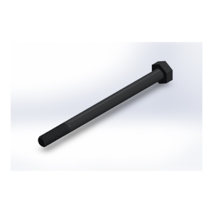 پیچ شش‌گوش ASME B18.2.1 گرید A سایز 1/4 × 3-1/2 اینچ، رزوه UNC 20 TPI، ساده - ISO view