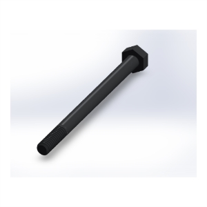 پیچ شش‌گوش ASME B18.2.1 گرید A سایز 1/4 × 3-1/2 اینچ، رزوه UNC 20 TPI، ساده - Rear view