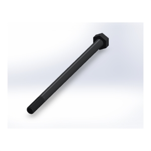 پیچ شش‌گوش ASME B18.2.1 گرید A سایز 1/4 × 4-1/2 اینچ، رزوه UNC 20 TPI، ساده - Rear view