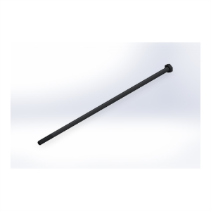 پیچ شش‌گوش ASME B18.2.1 گرید A سایز 1/4 × 10 اینچ، رزوه UNC 20 TPI، ساده - ISO view