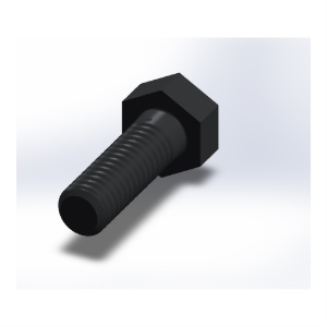 پیچ شش‌گوش ASME B18.2.1 گرید A سایز 5/16 × 1 اینچ، رزوه UNC 18 TPI، ساده - Rear view