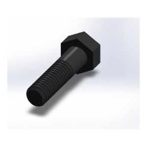 پیچ شش‌گوش ASME B18.2.1 گرید A سایز 5/16 × 1-1/4 اینچ، رزوه UNC 18 TPI، ساده - Rear view