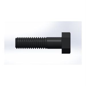 پیچ شش‌گوش ASME B18.2.1 گرید A سایز 5/16 × 1-1/4 اینچ، رزوه UNC 18 TPI، ساده - Side view