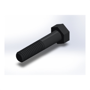 پیچ شش‌گوش ASME B18.2.1 گرید A سایز 5/16 × 1-1/2 اینچ، رزوه UNC 18 TPI، ساده - ISO view