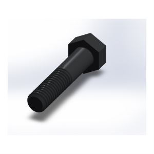 پیچ شش‌گوش ASME B18.2.1 گرید A سایز 5/16 × 1-1/2 اینچ، رزوه UNC 18 TPI، ساده - Rear view