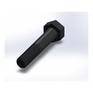 پیچ شش‌گوش ASME B18.2.1 گرید A سایز 5/16 × 1-3/4 اینچ، رزوه UNC 18 TPI، ساده - Rear view