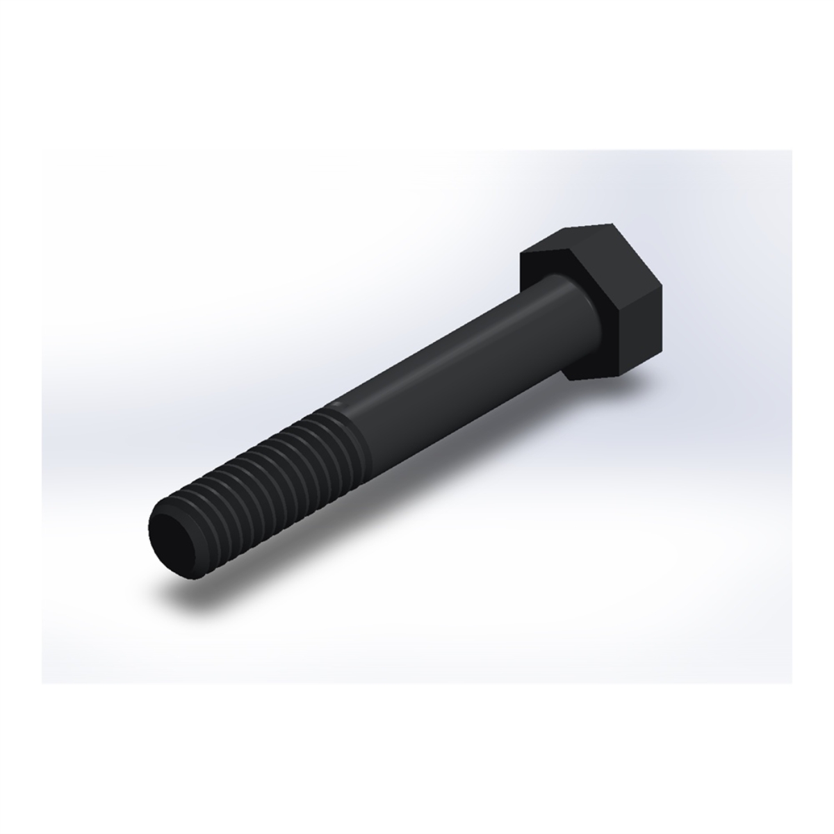 پیچ شش‌گوش ASME B18.2.1 گرید A سایز 5/16 × 2 اینچ، رزوه UNC 18 TPI، ساده - ISO view