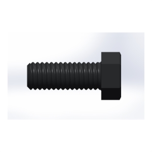 پیچ شش‌گوش ASME B18.2.1 گرید A سایز 3/8 × 1 اینچ، رزوه UNC 16 TPI، ساده - Side view