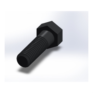 پیچ شش‌گوش ASME B18.2.1 گرید A سایز 3/8 × 1-1/4 اینچ، رزوه UNC 16 TPI، ساده - Rear view