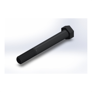 پیچ شش‌گوش ASME B18.2.1 گرید A سایز 3/8 × 3 اینچ، رزوه UNC 16 TPI، ساده - ISO view