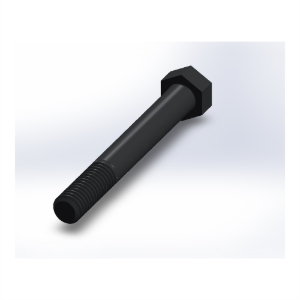 پیچ شش‌گوش ASME B18.2.1 گرید A سایز 3/8 × 3 اینچ، رزوه UNC 16 TPI، ساده - Rear view
