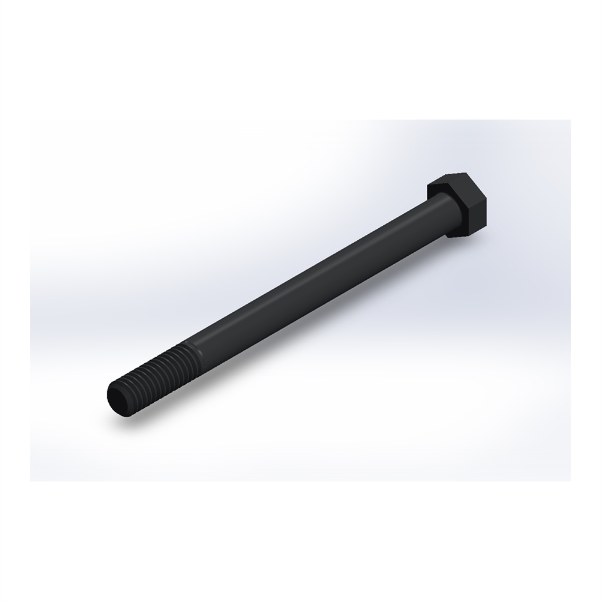 پیچ شش‌گوش ASME B18.2.1 گرید A سایز 3/8 × 4-1/2 اینچ، رزوه UNC 16 TPI، ساده - ISO view