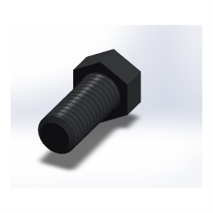 پیچ شش‌گوش ASME B18.2.1 گرید A سایز 7/16 × 1 اینچ، رزوه UNC 14 TPI، ساده - Rear view