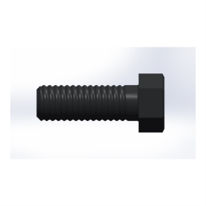 پیچ شش‌گوش ASME B18.2.1 گرید A سایز 7/16 × 1-1/4 اینچ، رزوه UNC 14 TPI، ساده - Side view