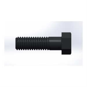 پیچ شش‌گوش ASME B18.2.1 گرید A سایز 7/16 × 1-1/2 اینچ، رزوه UNC 14 TPI، ساده - Side view