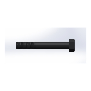 پیچ شش‌گوش ASME B18.2.1 گرید A سایز 7/16 × 3 اینچ، رزوه UNC 14 TPI، ساده - Side view