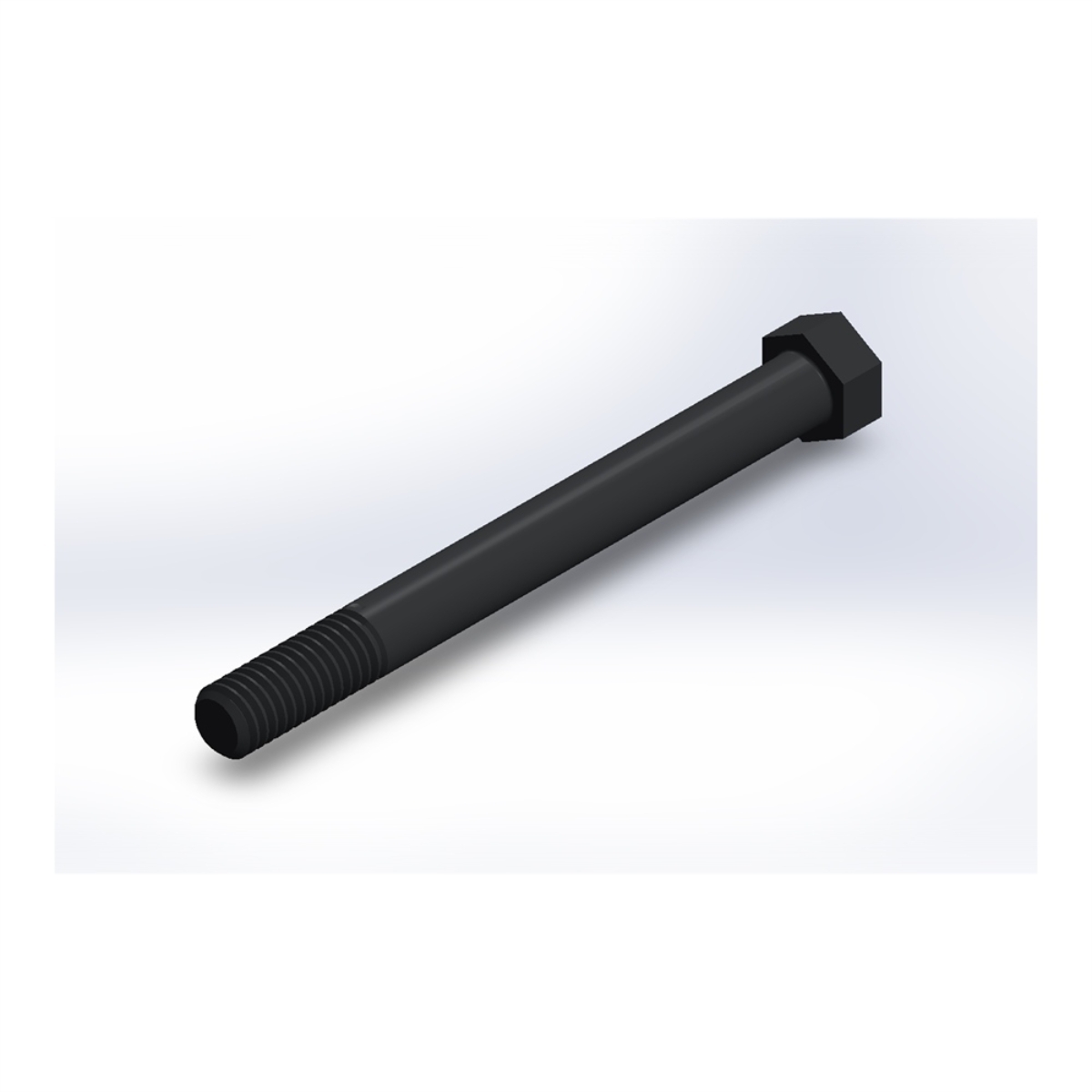 پیچ شش‌گوش ASME B18.2.1 گرید A سایز 7/16 × 4-1/2 اینچ، رزوه UNC 14 TPI، ساده - ISO view