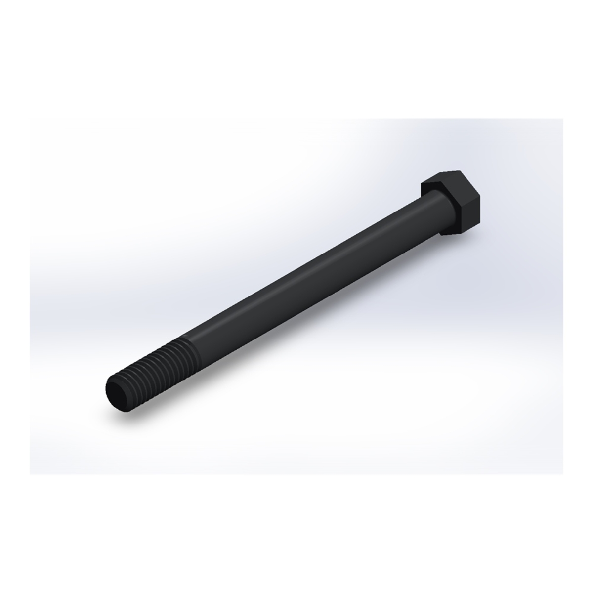 پیچ شش‌گوش ASME B18.2.1 گرید A سایز 7/16 × 5 اینچ، رزوه UNC 14 TPI، ساده - ISO view