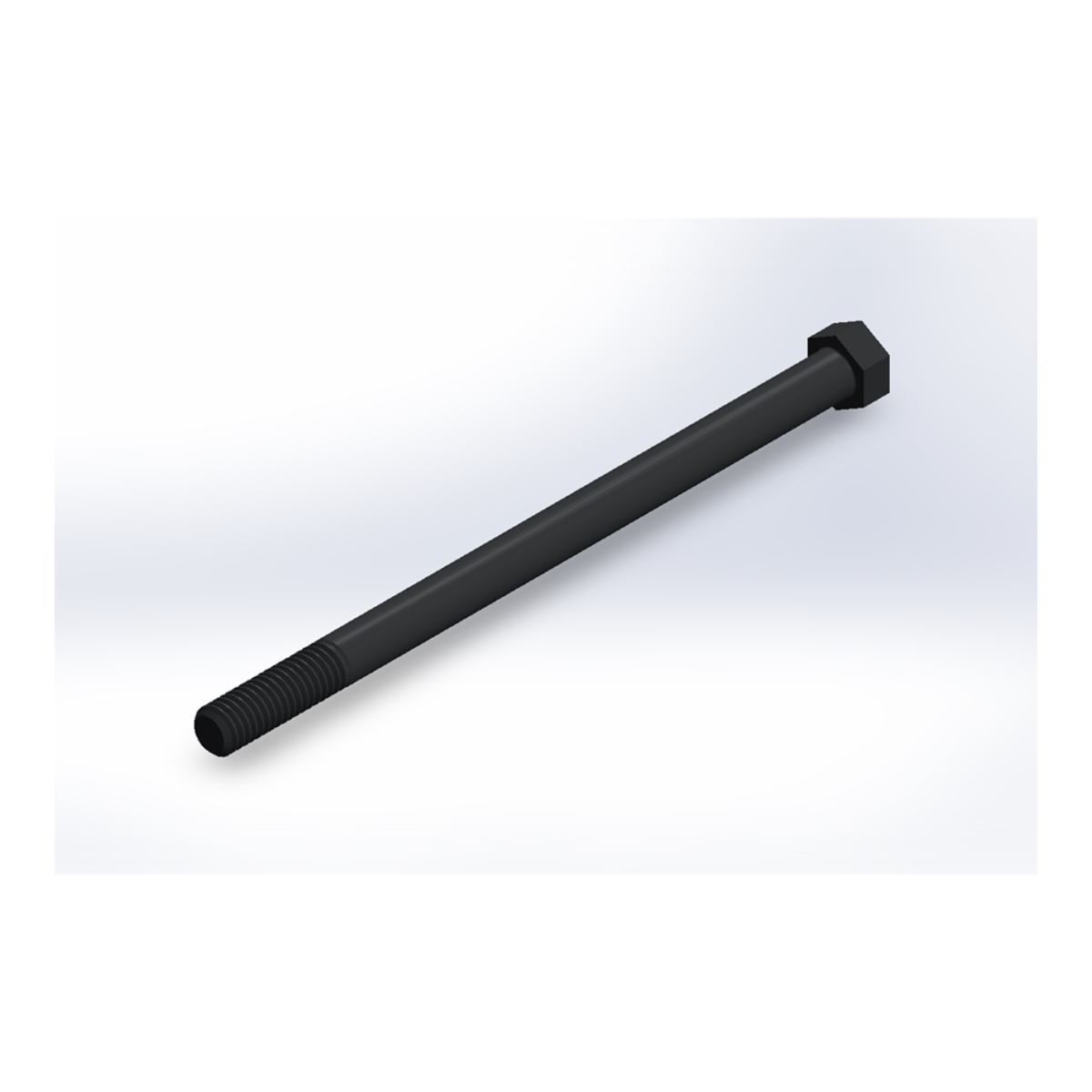 پیچ شش‌گوش ASME B18.2.1 گرید A سایز 7/16 × 7 اینچ، رزوه UNC 14 TPI، ساده - ISO view