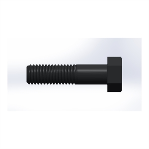 پیچ شش‌گوش ASME B18.2.1 گرید A سایز 1/2 × 2 اینچ، رزوه UNC 13 TPI، ساده - Side view