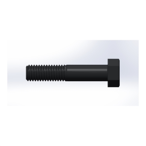 پیچ شش‌گوش ASME B18.2.1 گرید A سایز 1/2 × 2-1/2 اینچ، رزوه UNC 13 TPI، ساده - Side view