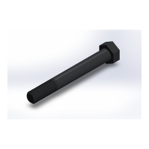 پیچ شش‌گوش ASME B18.2.1 گرید A سایز 1/2 × 4 اینچ، رزوه UNC 13 TPI، ساده - ISO view