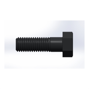 پیچ شش‌گوش ASME B18.2.1 گرید A سایز 5/8 × 2 اینچ، رزوه UNC 11 TPI، ساده - Side view