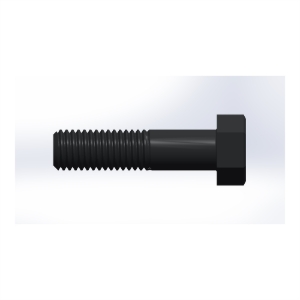 پیچ شش‌گوش ASME B18.2.1 گرید A سایز 5/8 × 2-1/2 اینچ، رزوه UNC 11 TPI، ساده - Side view
