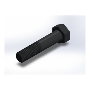 پیچ شش‌گوش ASME B18.2.1 گرید A سایز 5/8 × 3 اینچ، رزوه UNC 11 TPI، ساده - ISO view