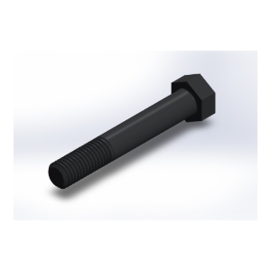 پیچ شش‌گوش ASME B18.2.1 گرید A سایز 5/8 × 4 اینچ، رزوه UNC 11 TPI، ساده - ISO view