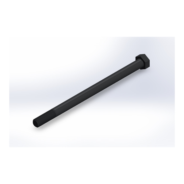 پیچ شش‌گوش ASME B18.2.1 گرید A سایز 5/8 × 10 اینچ، رزوه UNC 11 TPI، ساده - ISO view