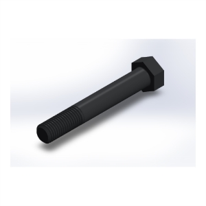 پیچ شش‌گوش ASME B18.2.1 گرید A سایز 3/4 × 5 اینچ، رزوه UNC 10 TPI، ساده - ISO view