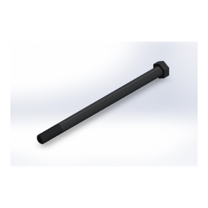 پیچ شش‌گوش ASME B18.2.1 گرید A سایز 3/4 × 12 اینچ، رزوه UNC 10 TPI، ساده - ISO view