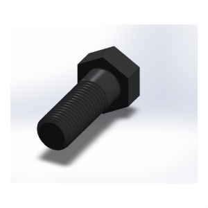 پیچ شش‌گوش ASME B18.2.1 گرید A سایز 7/8 × 2-1/2 اینچ، رزوه UNC 9 TPI، ساده - Rear view