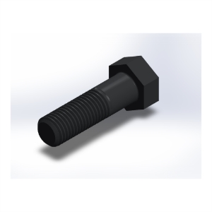 پیچ شش‌گوش ASME B18.2.1 گرید A سایز 7/8 × 3 اینچ، رزوه UNC 9 TPI، ساده - ISO view