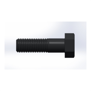پیچ شش‌گوش ASME B18.2.1 گرید A سایز 7/8 × 3 اینچ، رزوه UNC 9 TPI، ساده - Side view