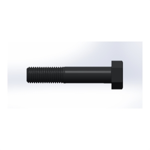 پیچ شش‌گوش ASME B18.2.1 گرید A سایز 7/8 × 4-1/2 اینچ، رزوه UNC 9 TPI، ساده - Side view