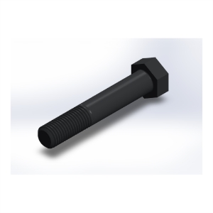 پیچ شش‌گوش ASME B18.2.1 گرید A سایز 7/8 × 5 اینچ، رزوه UNC 9 TPI، ساده - ISO view