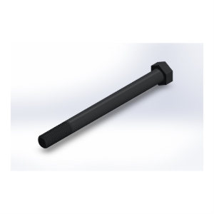 پیچ شش‌گوش ASME B18.2.1 گرید A سایز 7/8 × 10 اینچ، رزوه UNC 9 TPI، ساده - ISO view