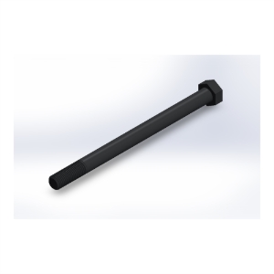 پیچ شش‌گوش ASME B18.2.1 گرید A سایز 7/8 × 12 اینچ، رزوه UNC 9 TPI، ساده - ISO view
