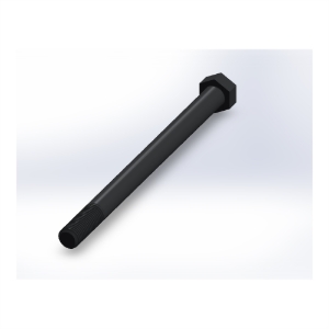 پیچ شش‌گوش ASME B18.2.1 گرید A سایز 7/8 × 12 اینچ، رزوه UNC 9 TPI، ساده - Rear view