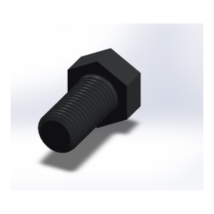 پیچ شش‌گوش ASME B18.2.1 گرید A سایز 1 × 2 اینچ، رزوه UNC 8 TPI، ساده - Rear view