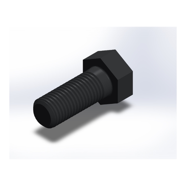 پیچ شش‌گوش ASME B18.2.1 گرید A سایز 1 × 2-1/2 اینچ، رزوه UNC 8 TPI، ساده - ISO view