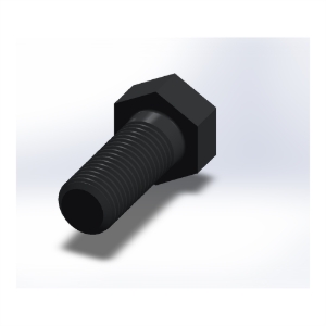 پیچ شش‌گوش ASME B18.2.1 گرید A سایز 1 × 2-1/2 اینچ، رزوه UNC 8 TPI، ساده - Rear view