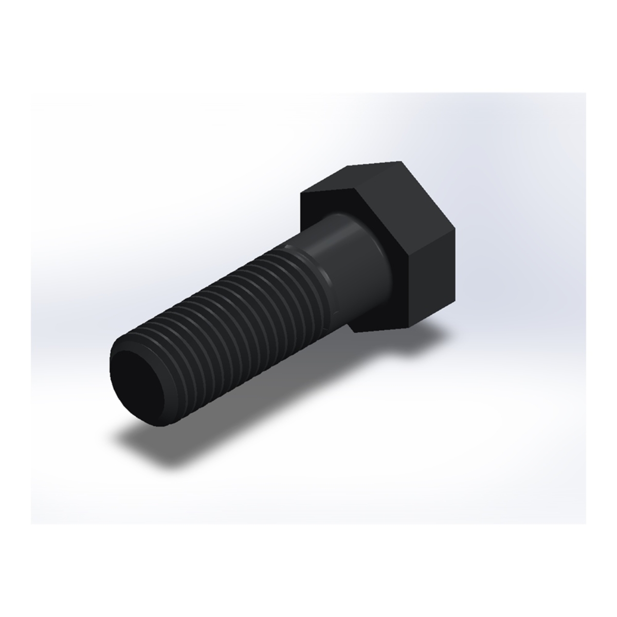 پیچ شش‌گوش ASME B18.2.1 گرید A سایز 1 × 3 اینچ، رزوه UNC 8 TPI، ساده - ISO view